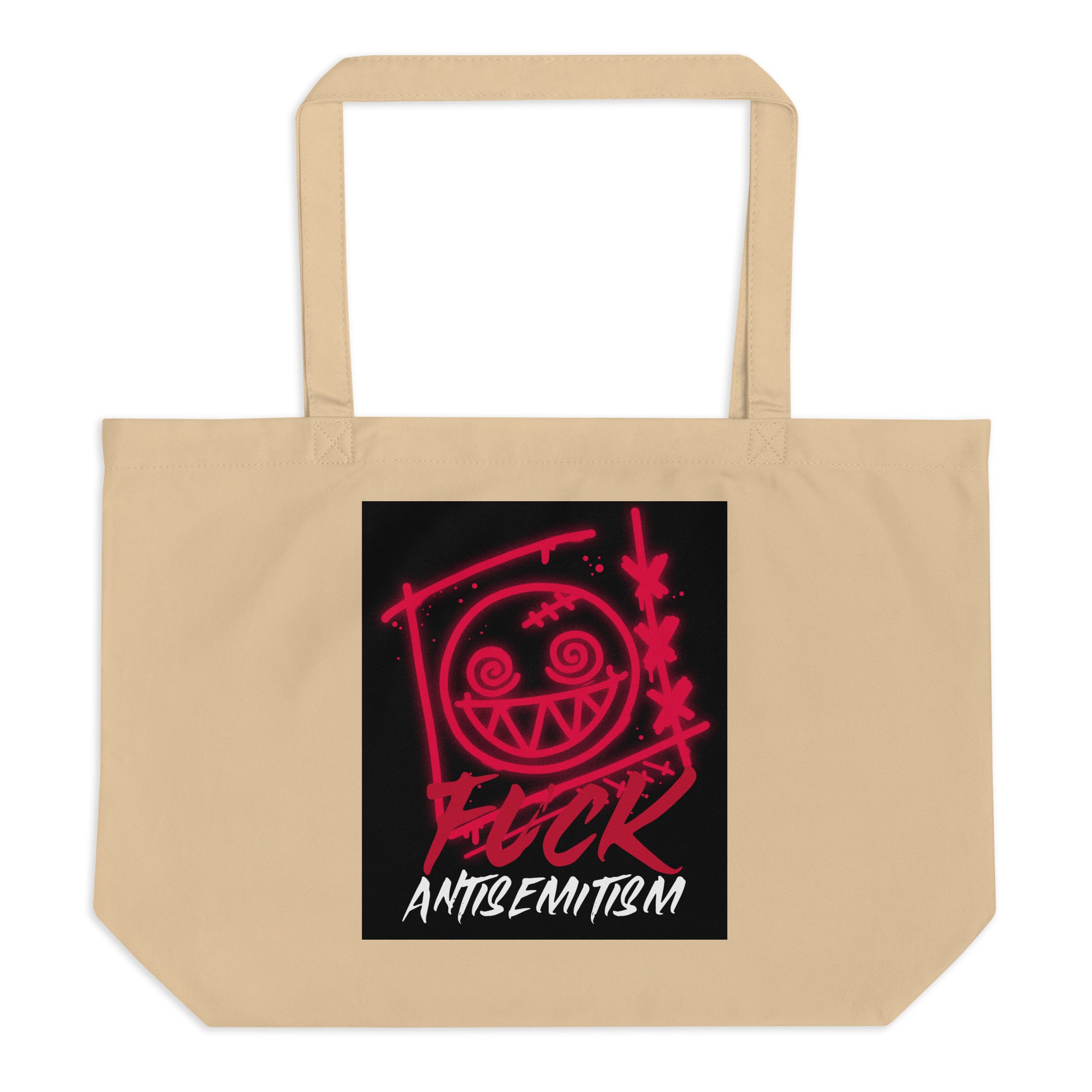 Fuck Antisemitism Graffiti | Large Organic Tote Bag