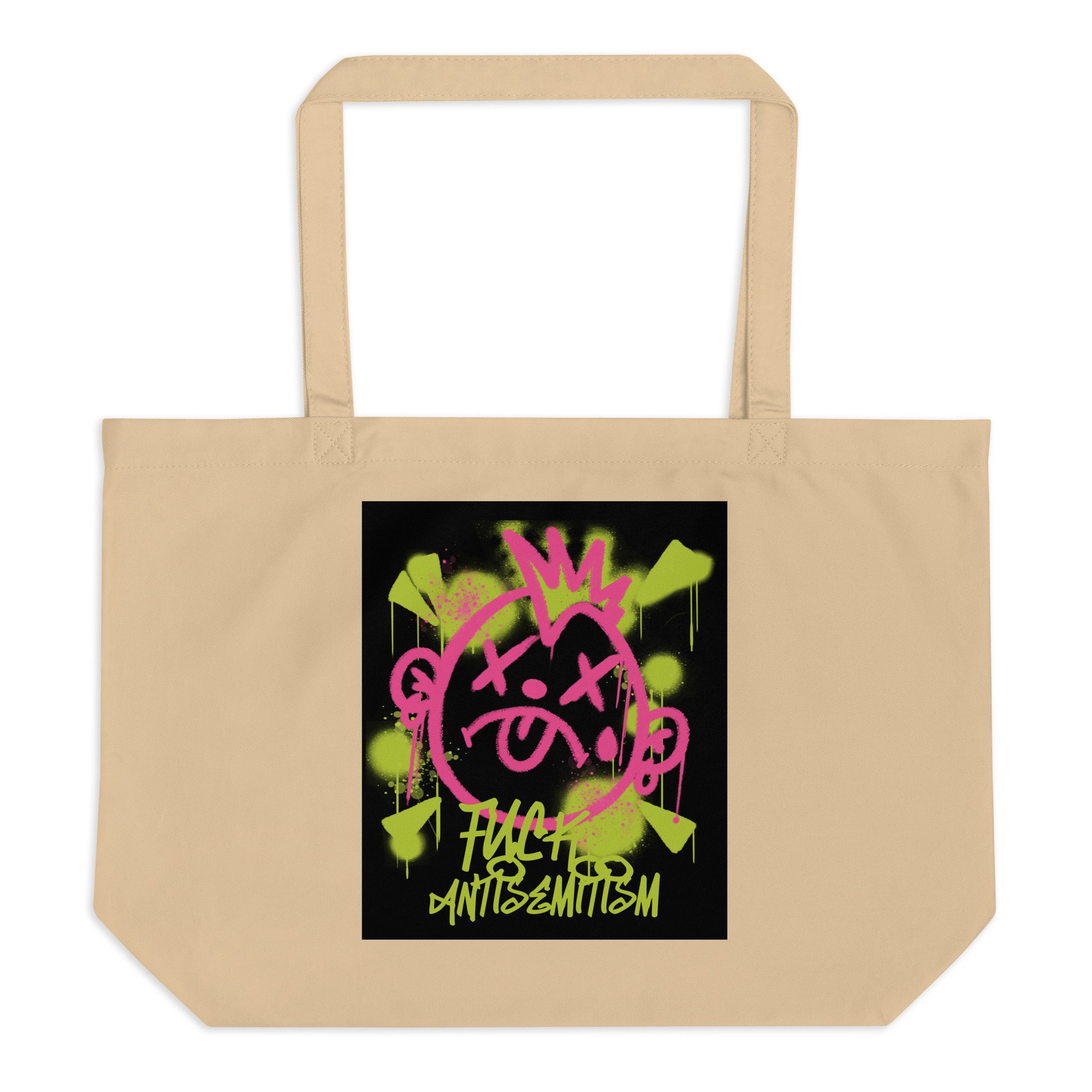 Fuck Antisemitism Graffiti | Large Organic Tote Bag