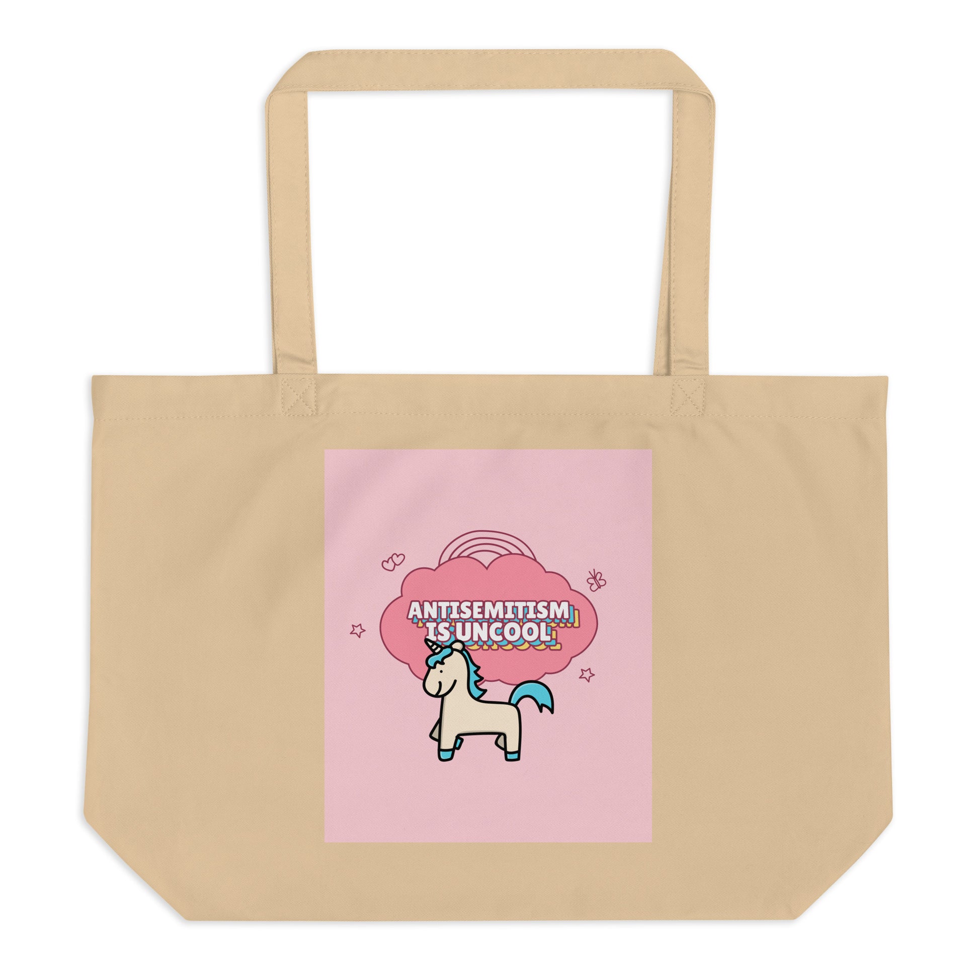 Unicorn Antisemitism Is Uncool | Large Organic Tote Bag