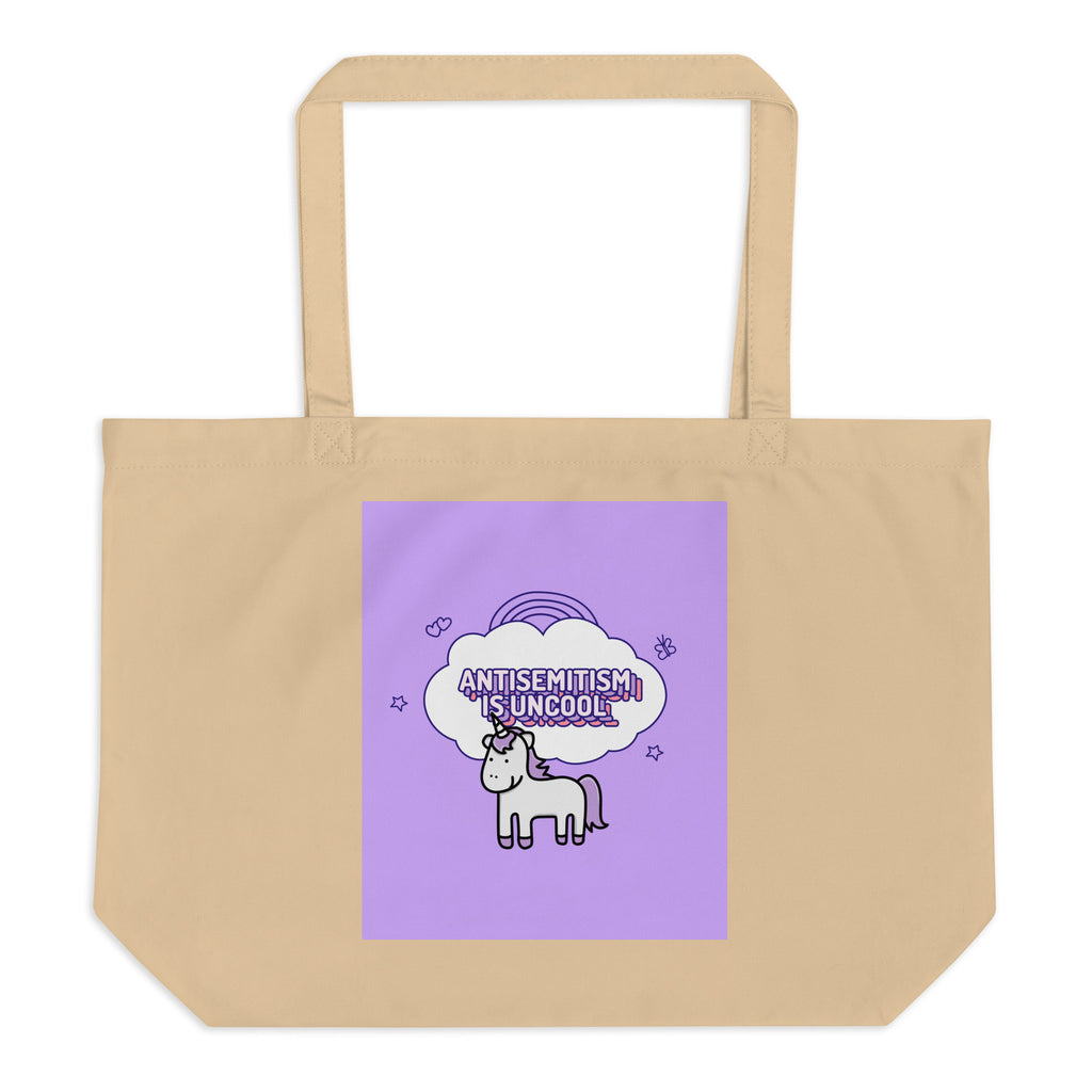 Unicorn Antisemitism Is Uncool | Large Organic Tote Bag