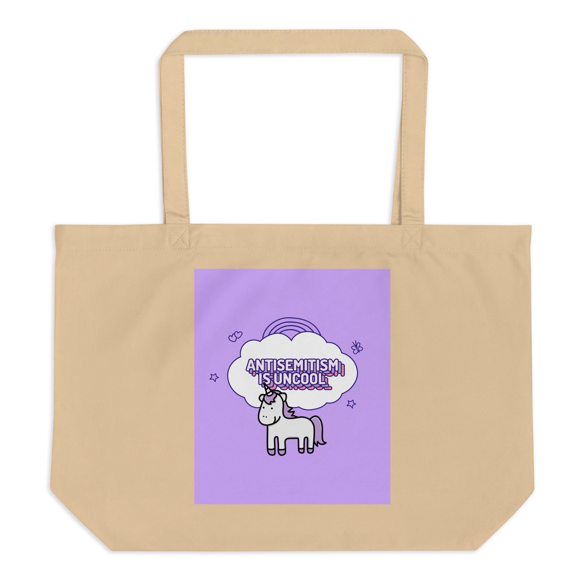 Unicorn Antisemitism Is Uncool | Large Organic Tote Bag