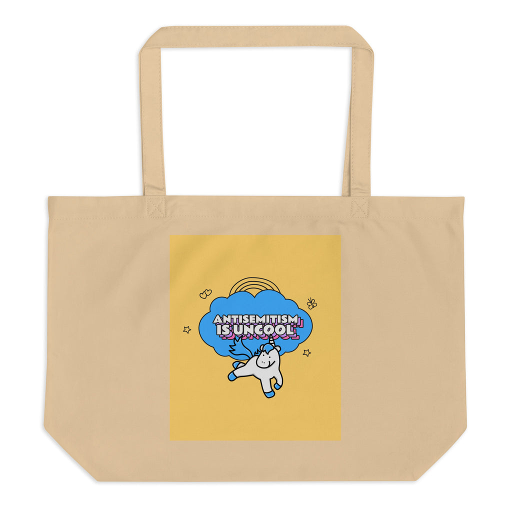 Unicorn Antisemitism Is Uncool | Large Organic Tote Bag