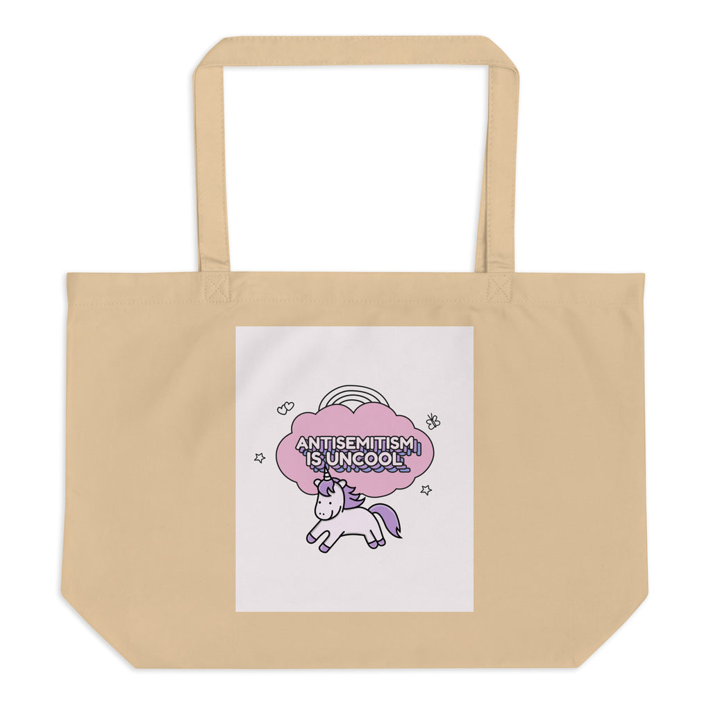 Unicorn Antisemitism Is Uncool | Large Organic Tote Bag