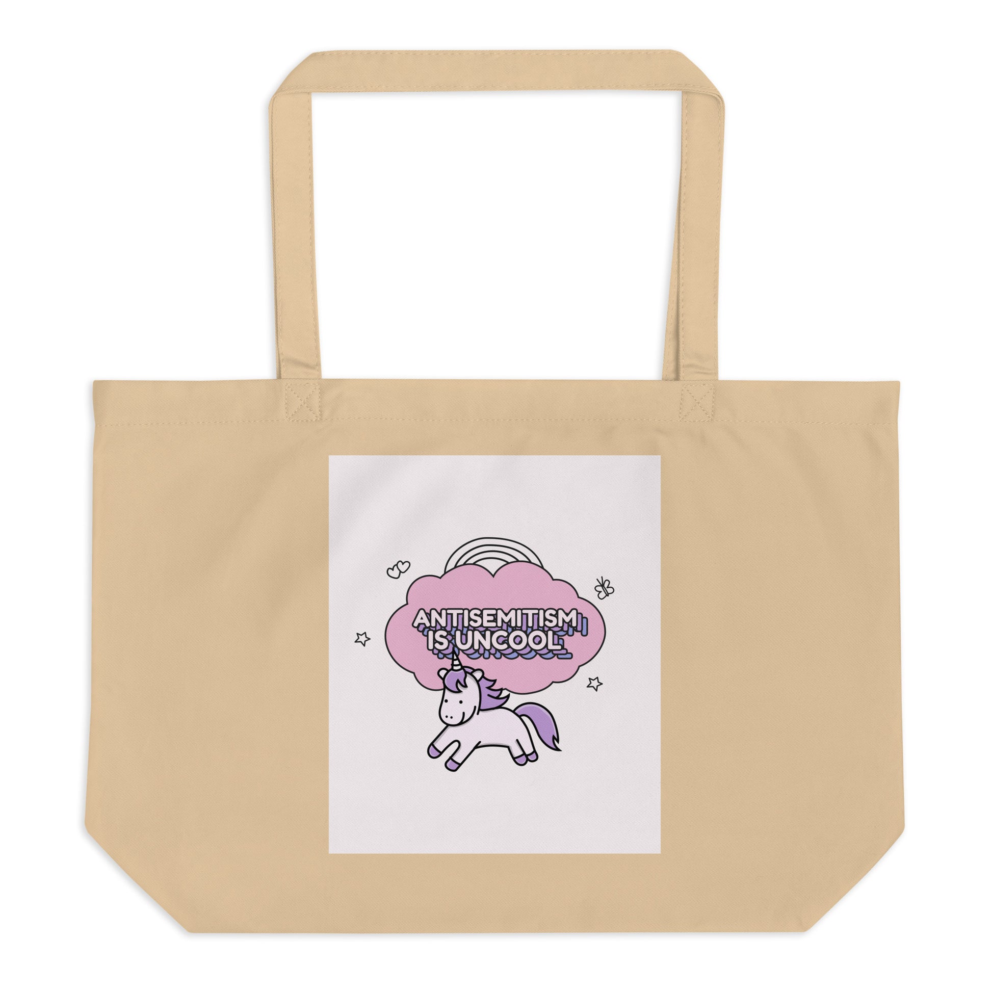 Unicorn Antisemitism Is Uncool | Large Organic Tote Bag