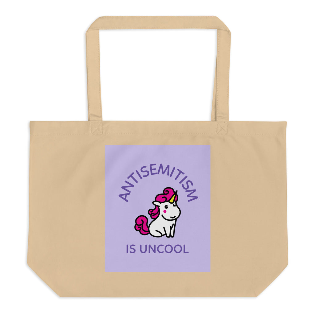 Unicorn Antisemitism Is Uncool | Large Organic Tote Bag