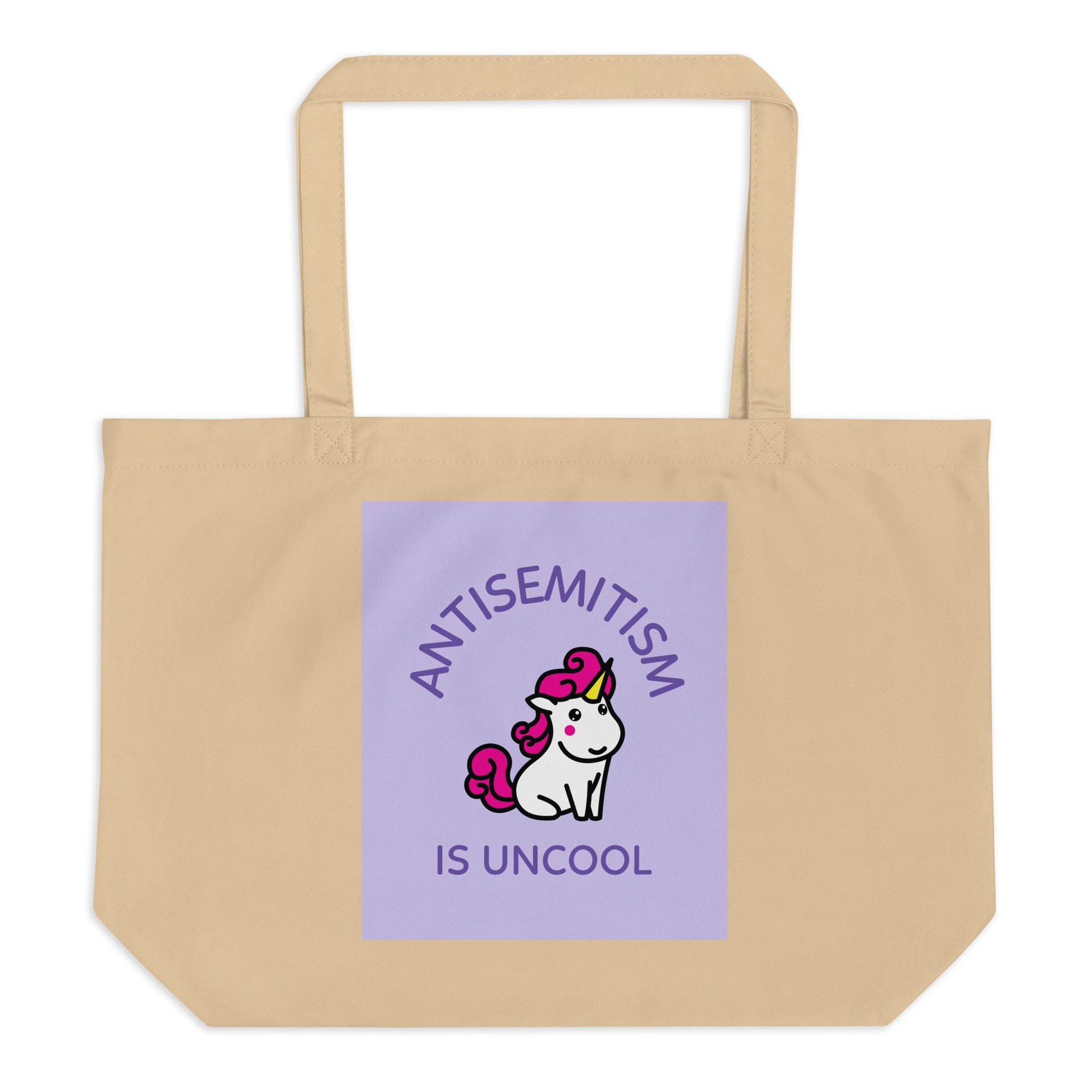 Unicorn Antisemitism Is Uncool | Large Organic Tote Bag