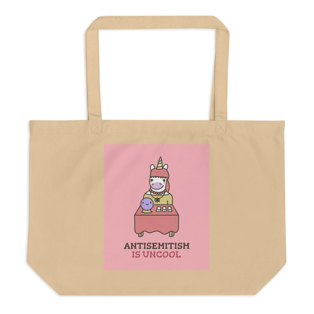 Unicorn Antisemitism Is Uncool | Large Organic Tote Bag