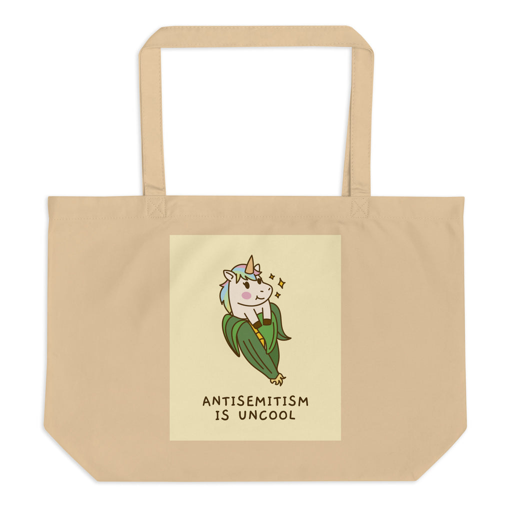 Unicorn Antisemitism Is Uncool | Large Organic Tote Bag