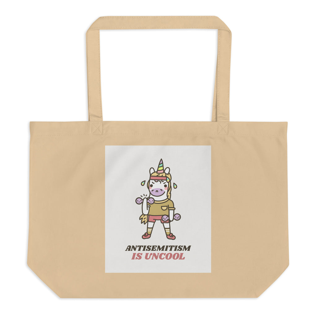 Unicorn Antisemitism Is Uncool | Large Organic Tote Bag