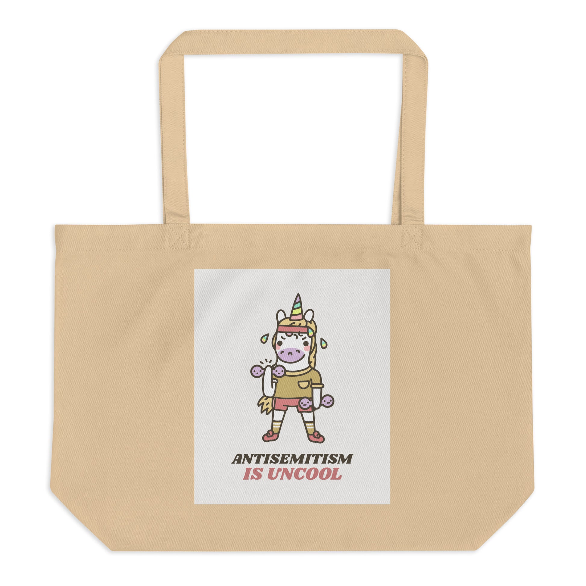 Unicorn Antisemitism Is Uncool | Large Organic Tote Bag