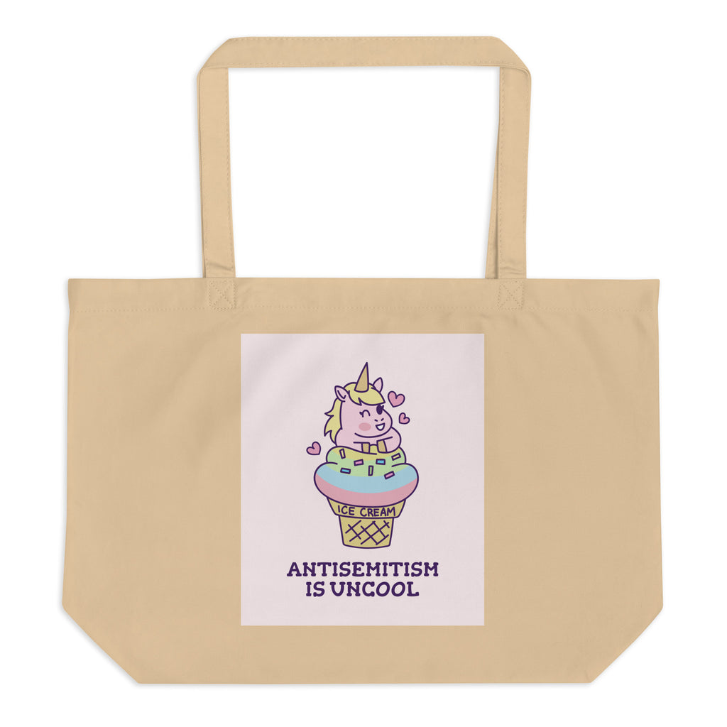 Unicorn Antisemitism Is Uncool | Large Organic Tote Bag