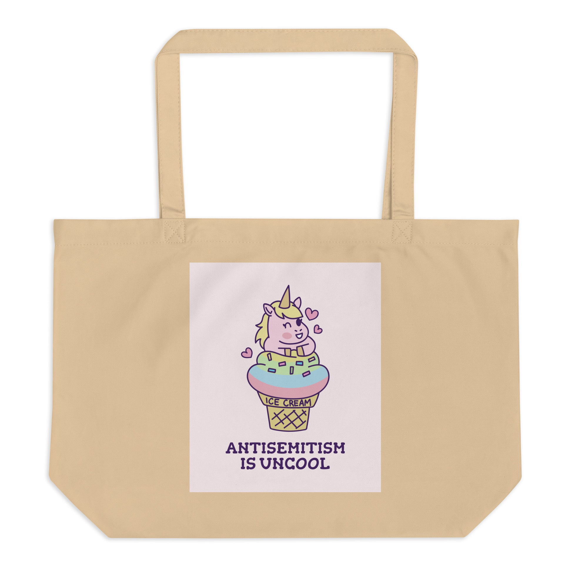 Unicorn Antisemitism Is Uncool | Large Organic Tote Bag