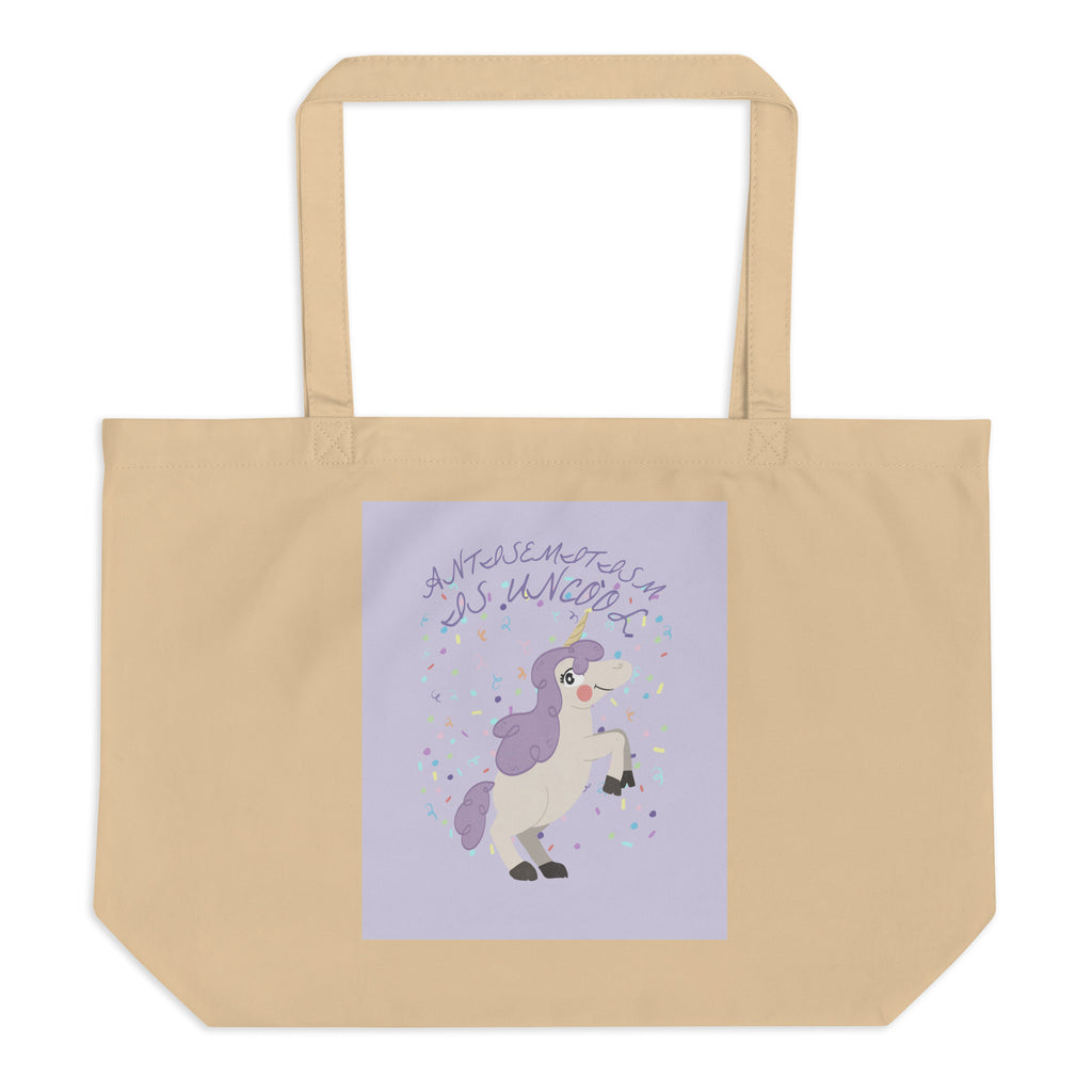 Unicorn Antisemitism Is Uncool | Large Organic Tote Bag