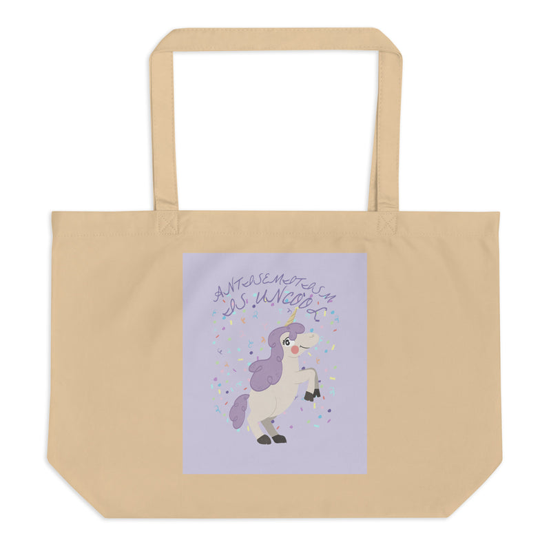 Unicorn Antisemitism Is Uncool | Large Organic Tote Bag