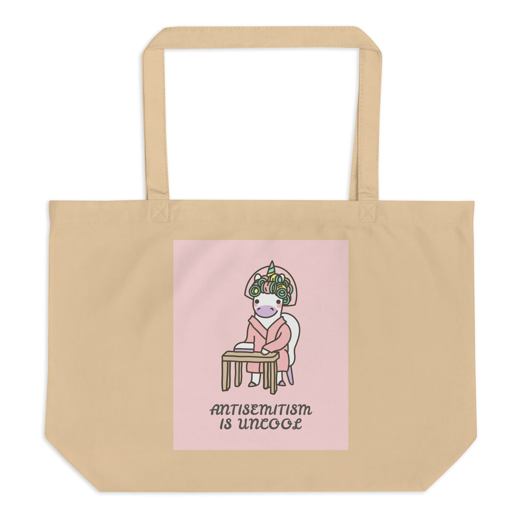 Unicorn Antisemitism Is Uncool | Large Organic Tote Bag