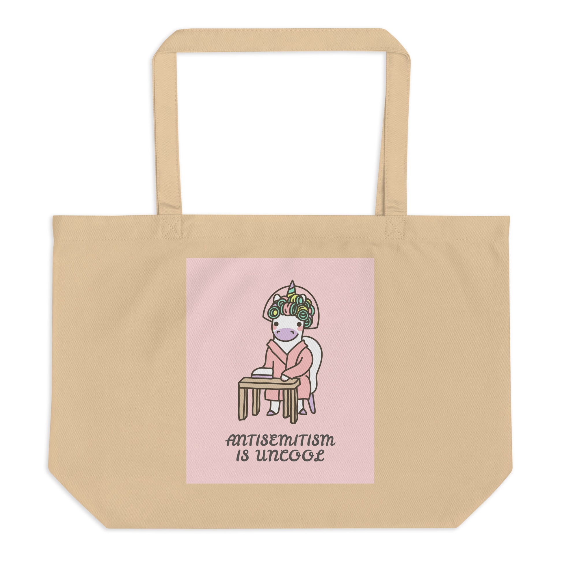Unicorn Antisemitism Is Uncool | Large Organic Tote Bag