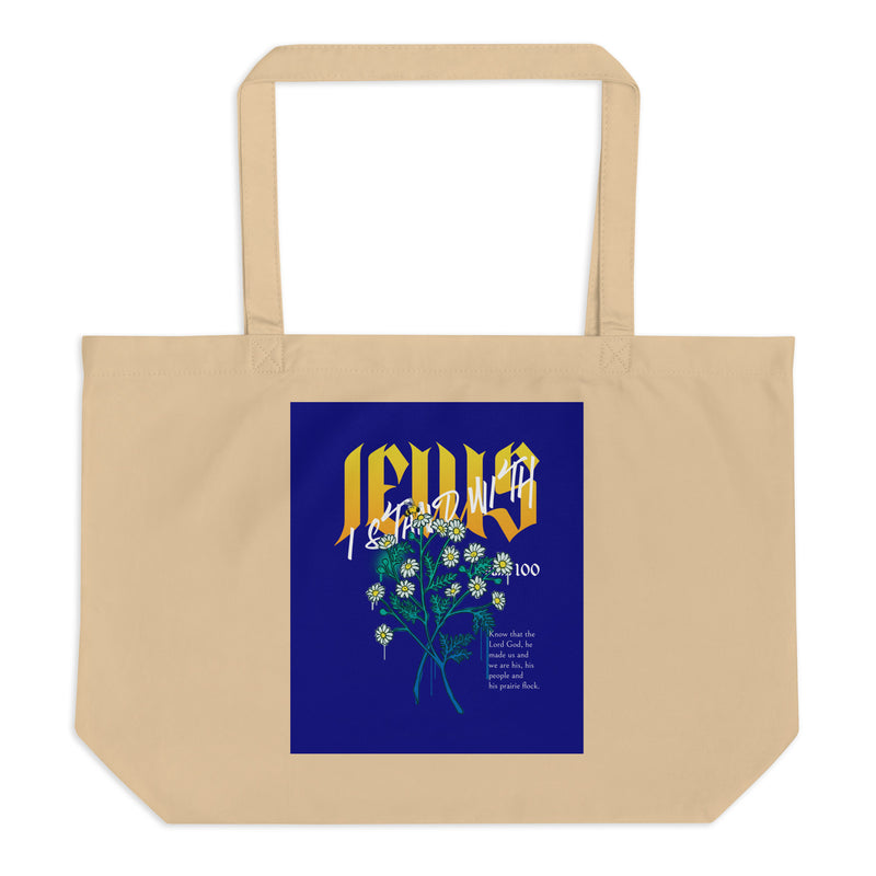 I Stand With Jews | Flower Christian Bible Verse | Large Organic Tote Bag