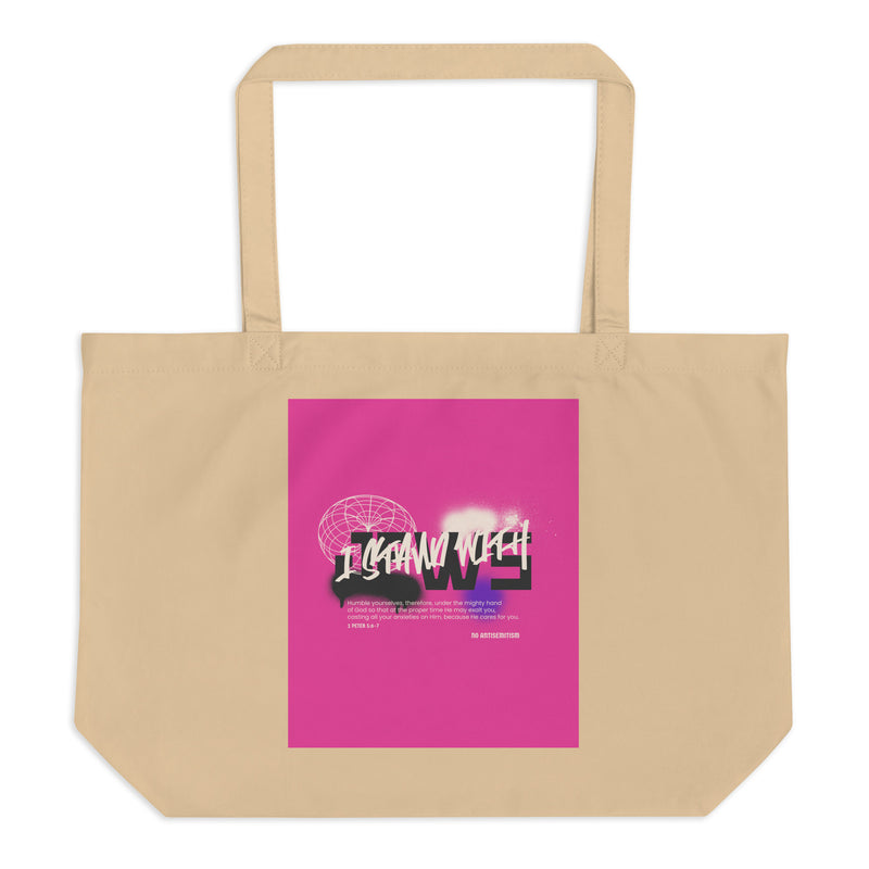 I Stand With Jews Graffiti Bible Verse | Large Organic Tote Bag