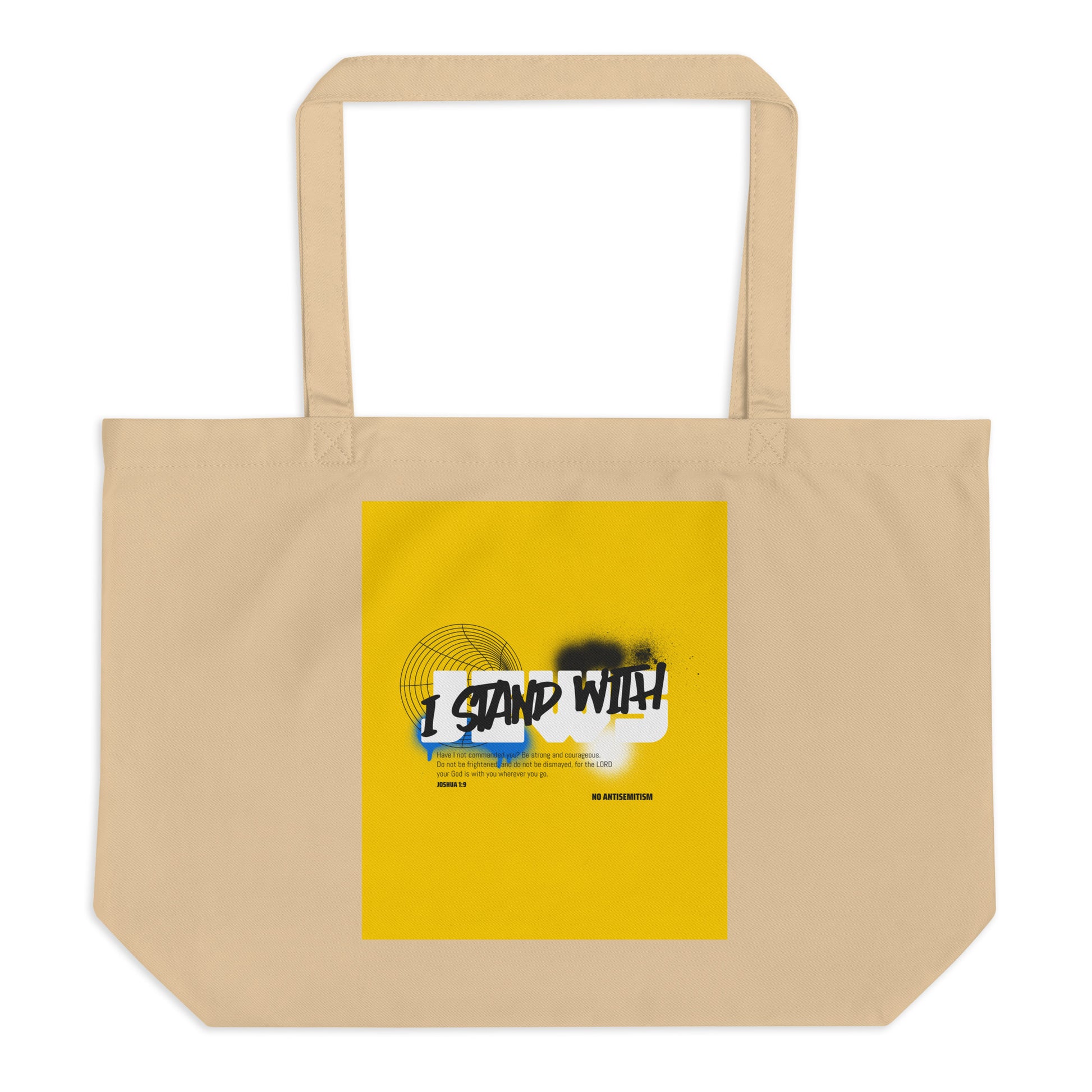 I Stand With Jews Graffiti Bible Verse | Large Organic Tote Bag