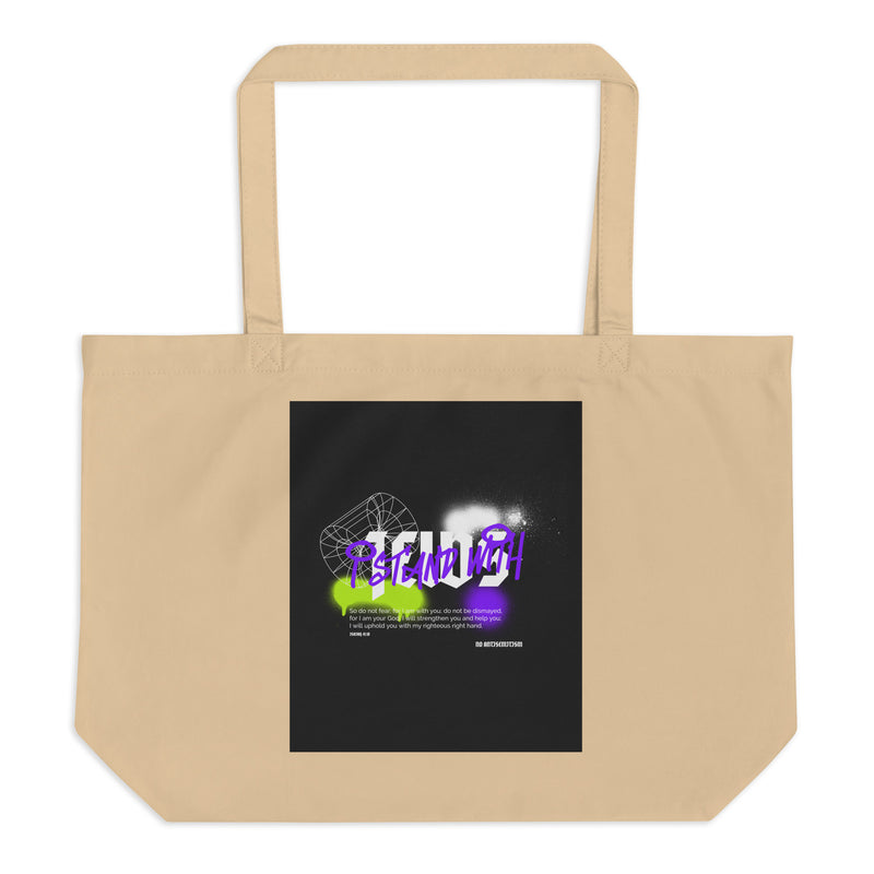 I Stand With Jews Graffiti Bible Verse | Large Organic Tote Bag