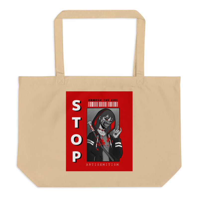Unmask Evil | Antisemitism | Large Organic Tote Bag