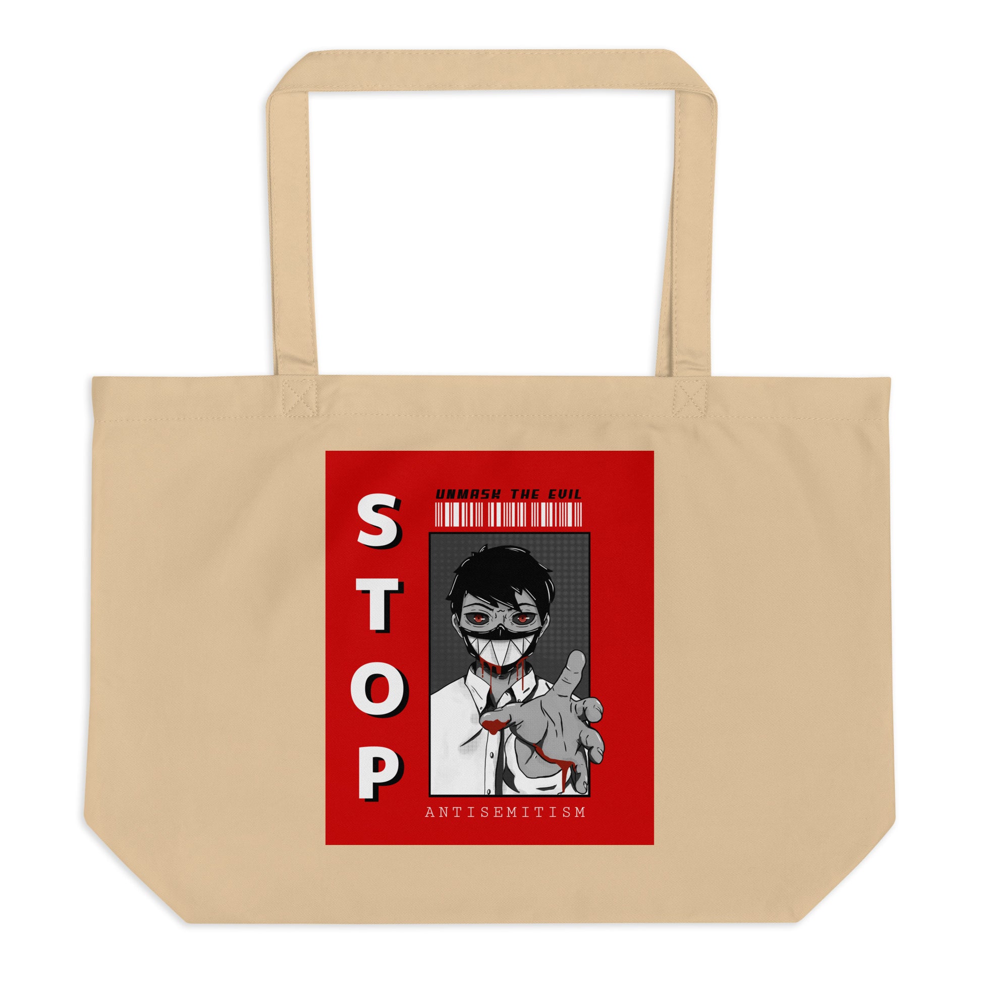 Unmask Evil | Antisemitism | Large Organic Tote Bag