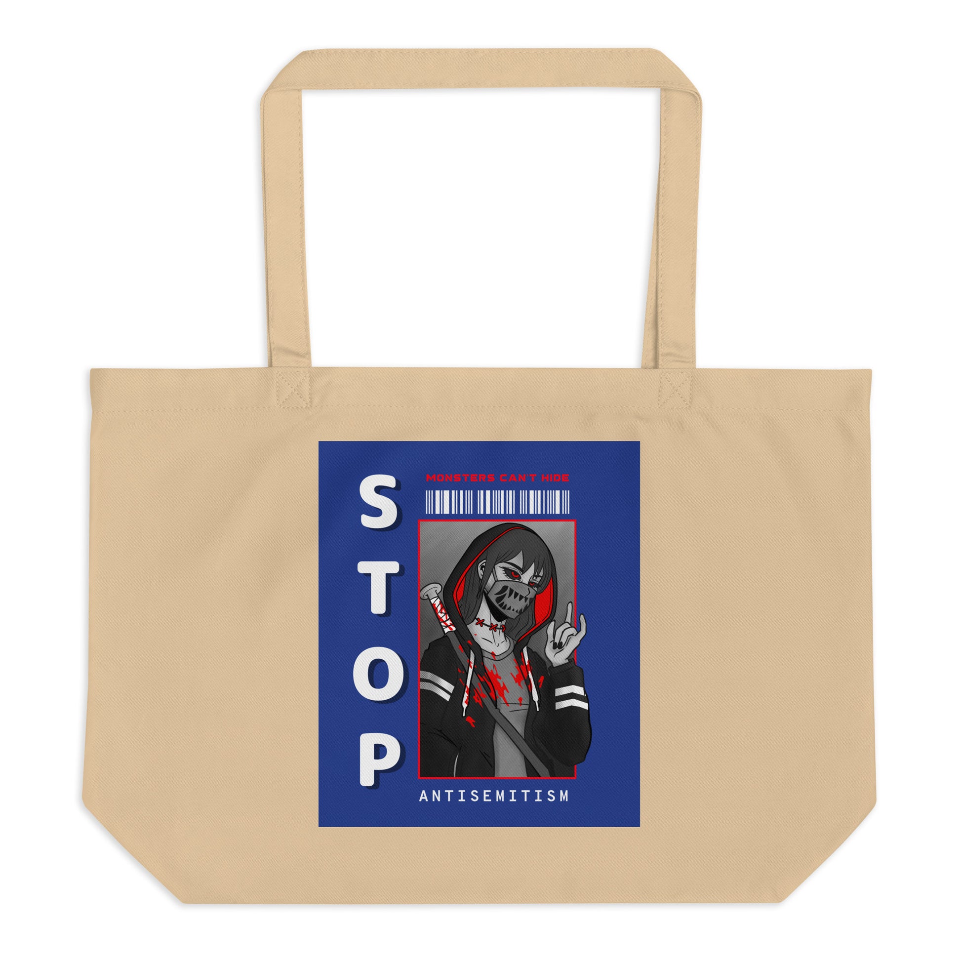 Monsters Can't Hide | Large Organic Tote Bag