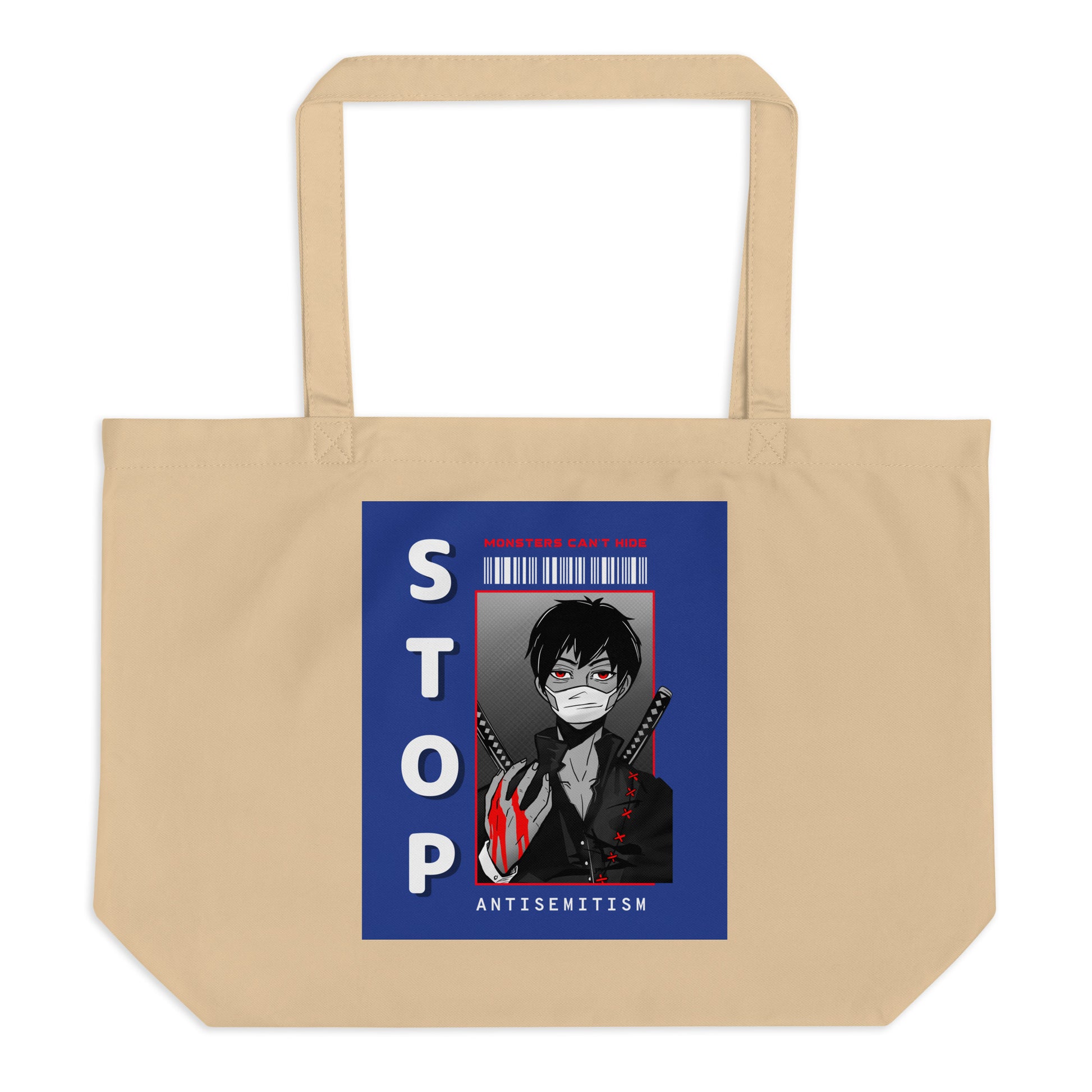 Monsters Can't Hide | Large Organic Tote Bag