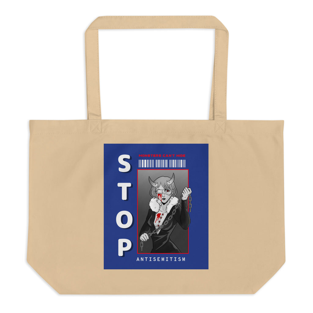 Monsters Can't Hide | Large Organic Tote Bag