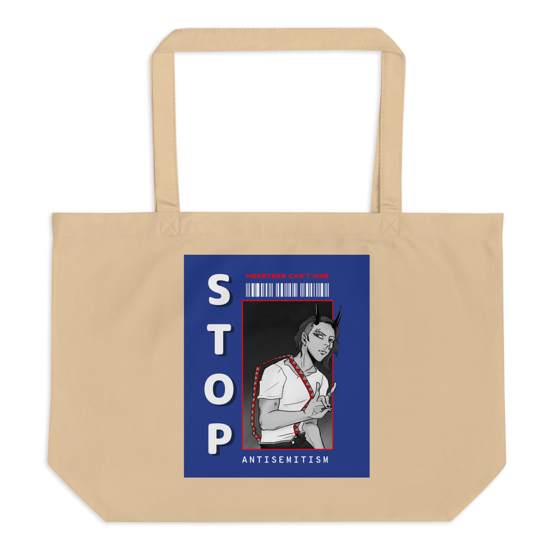 Monsters Can't Hide | Large Organic Tote Bag