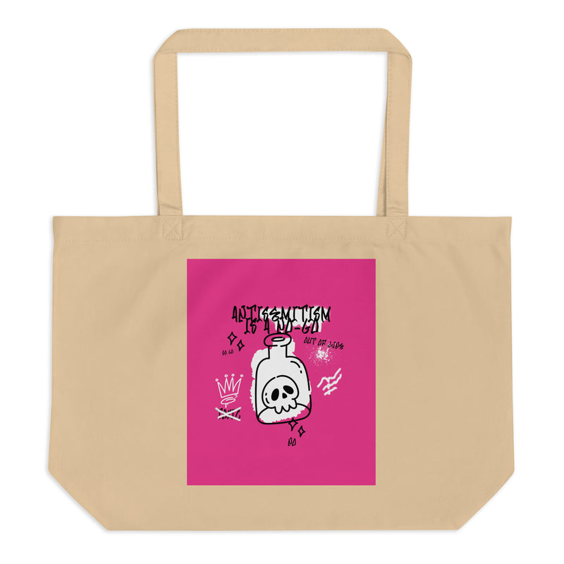 No Go Graffiti Doodle | Antisemitism | Large Organic Tote Bag