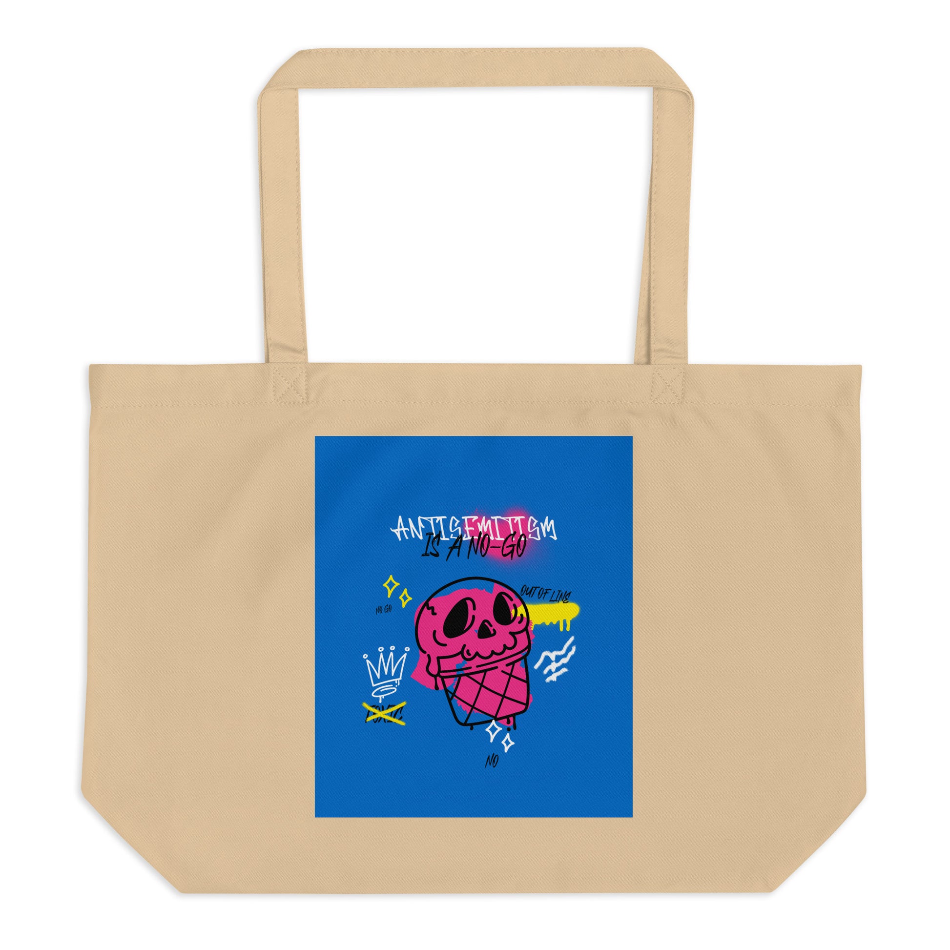 No Go Graffiti Doodle | Antisemitism | Large Organic Tote Bag