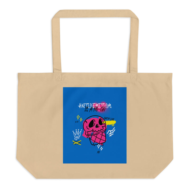 No Go Graffiti Doodle | Antisemitism | Large Organic Tote Bag