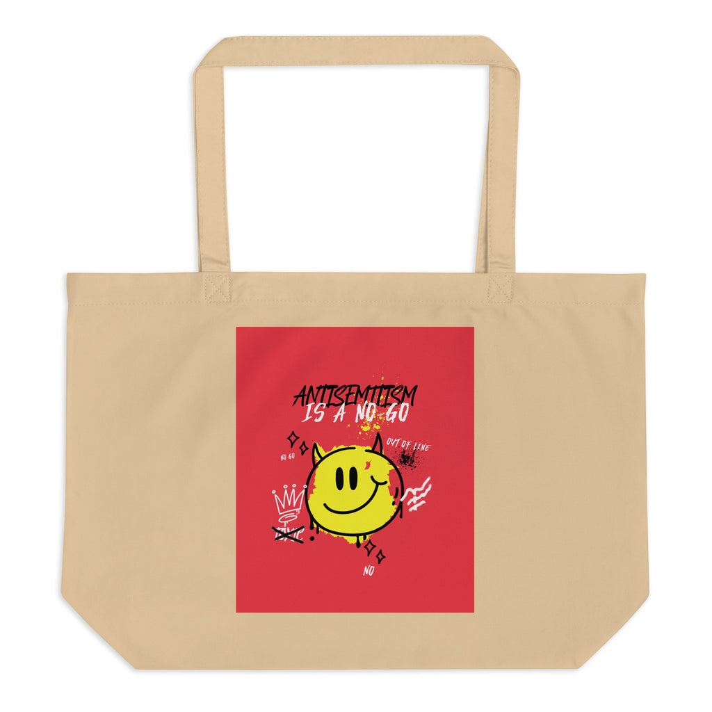 No Go Graffiti Doodle | Antisemitism | Large Organic Tote Bag