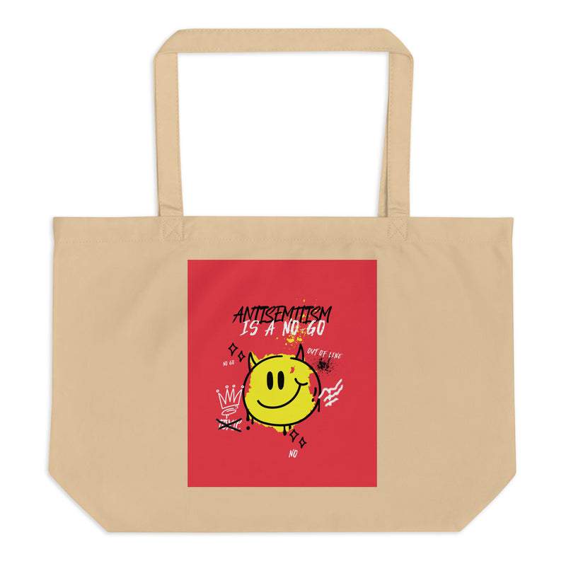 No Go Graffiti Doodle | Antisemitism | Large Organic Tote Bag