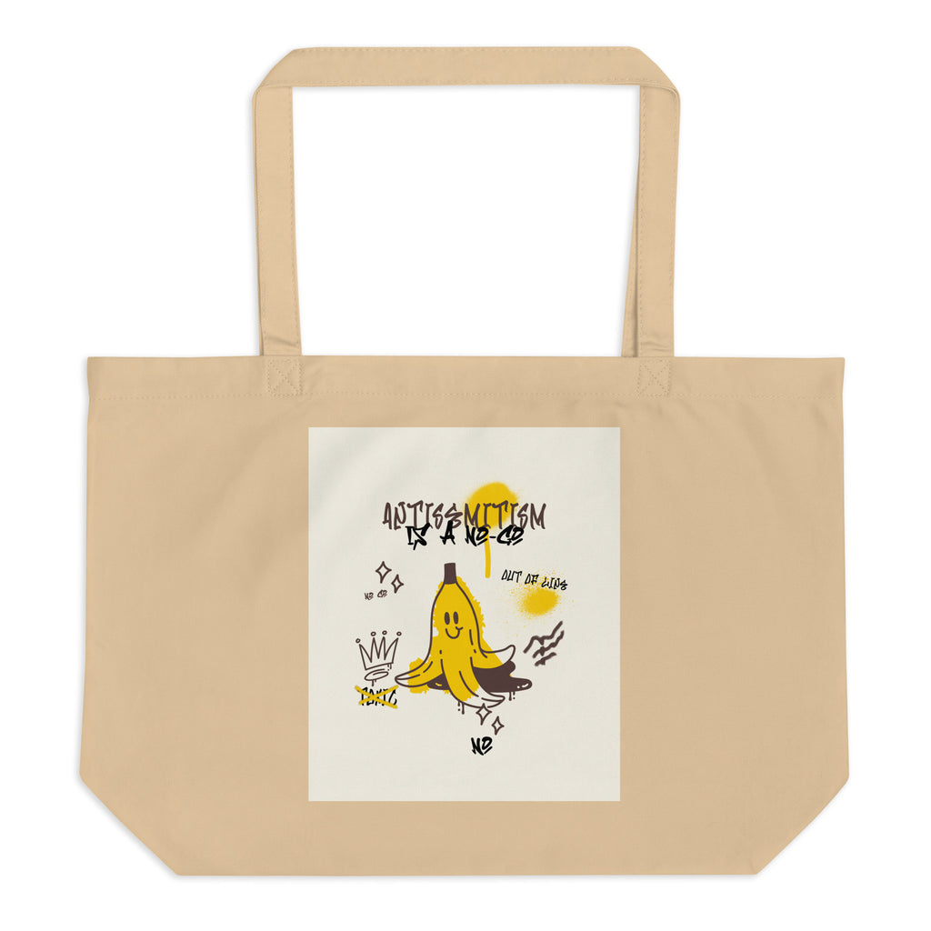 No Go Graffiti Doodle | Antisemitism | Large Organic Tote Bag