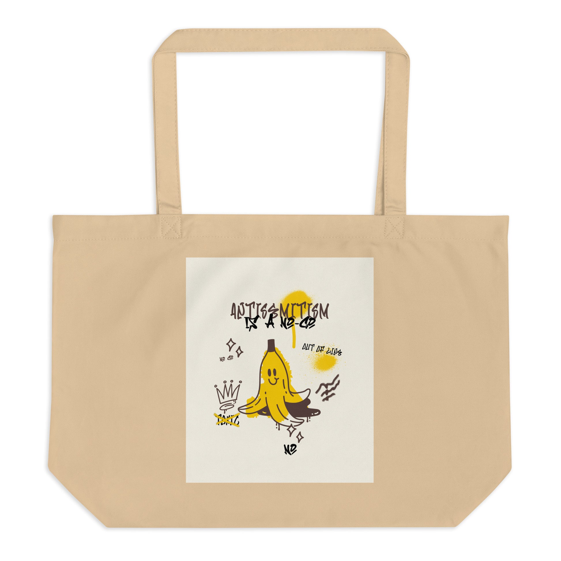No Go Graffiti Doodle | Antisemitism | Large Organic Tote Bag
