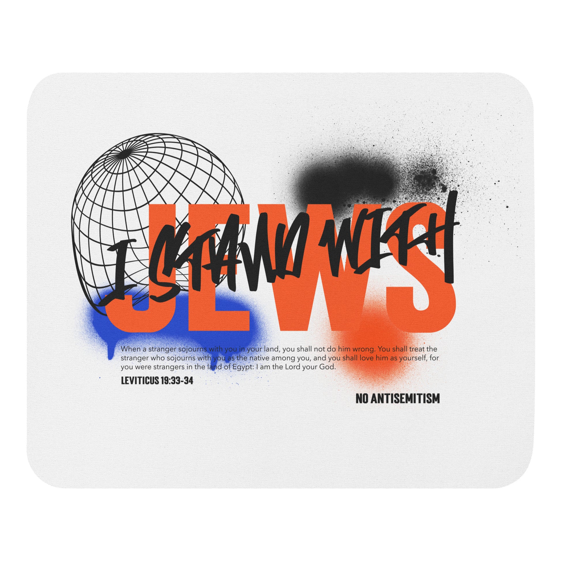 I Stand With Jews Graffiti Bible Verse | Mousepad Jouparty