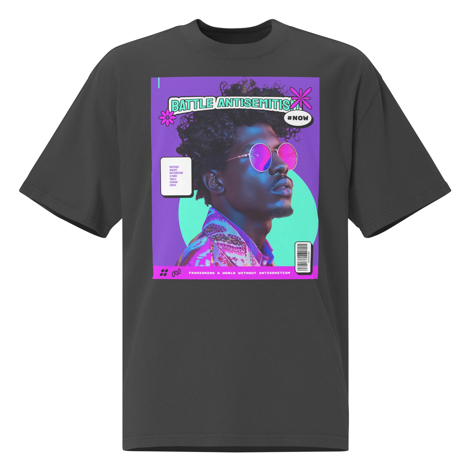 80's Fashion Trend | Battle Antisemitism  | Unisex Oversized Faded T-Shirt