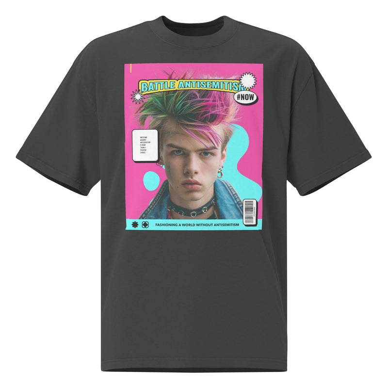 80's Fashion Trend | Battle Antisemitism  | Unisex Oversized Faded T-Shirt