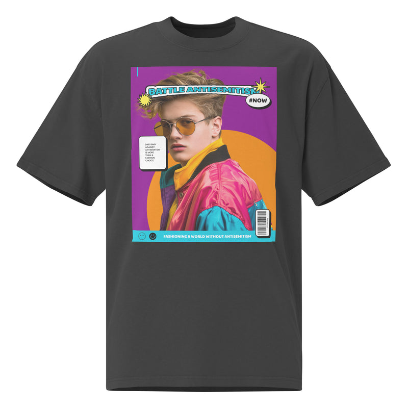 80's Fashion Trend | Battle Antisemitism  | Unisex Oversized Faded T-Shirt