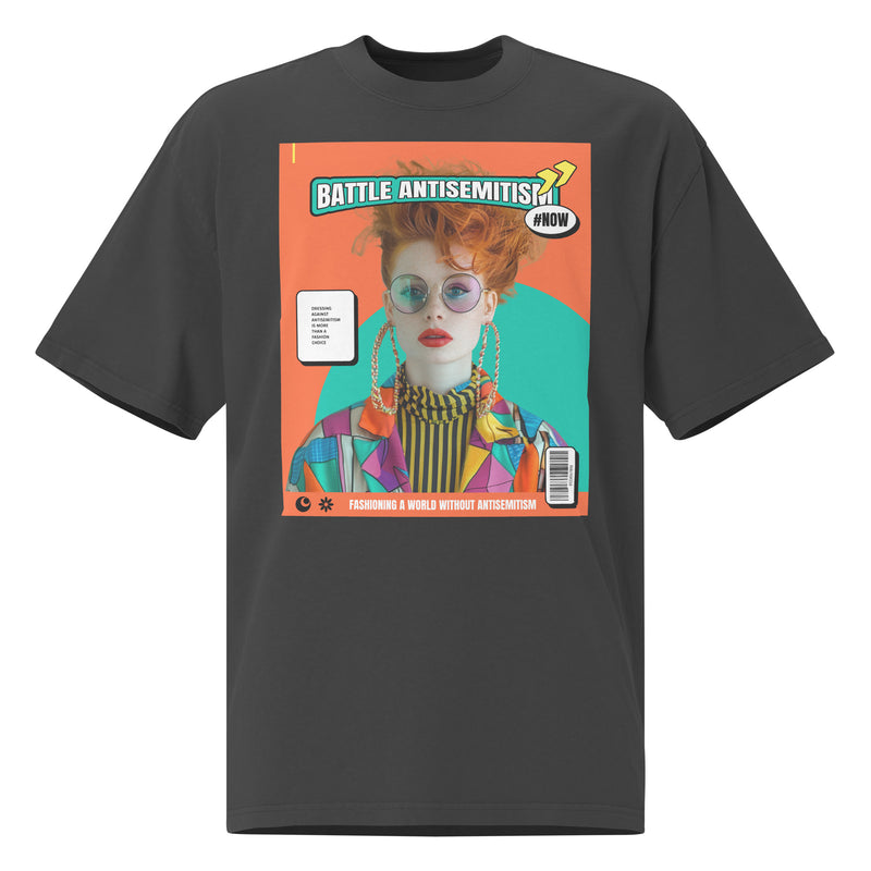 80's Fashion Trend | Battle Antisemitism  | Unisex Oversized Faded T-Shirt
