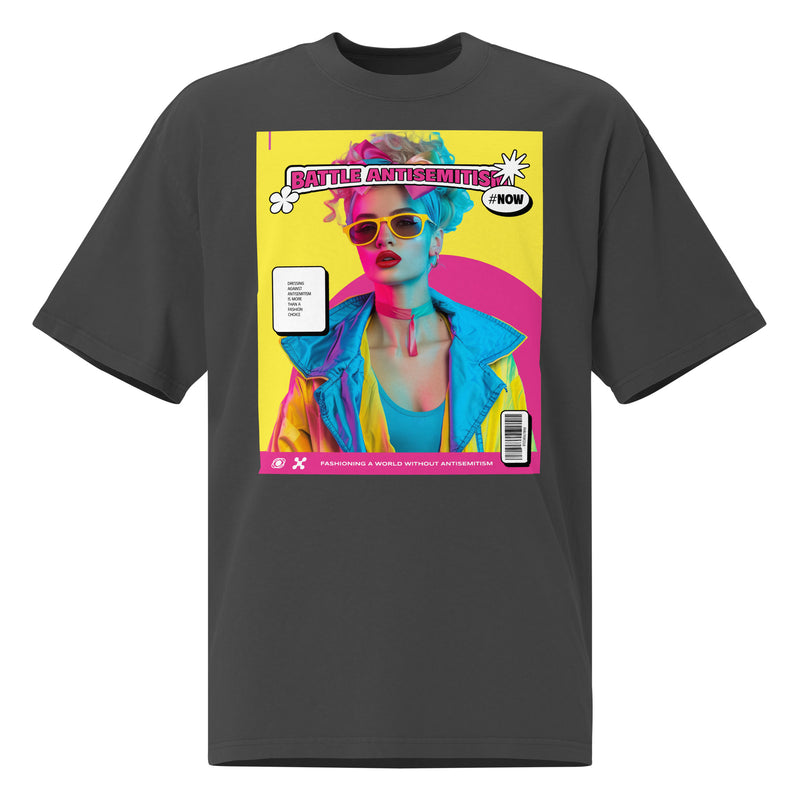 80's Fashion Trend | Battle Antisemitism  | Unisex Oversized Faded T-Shirt