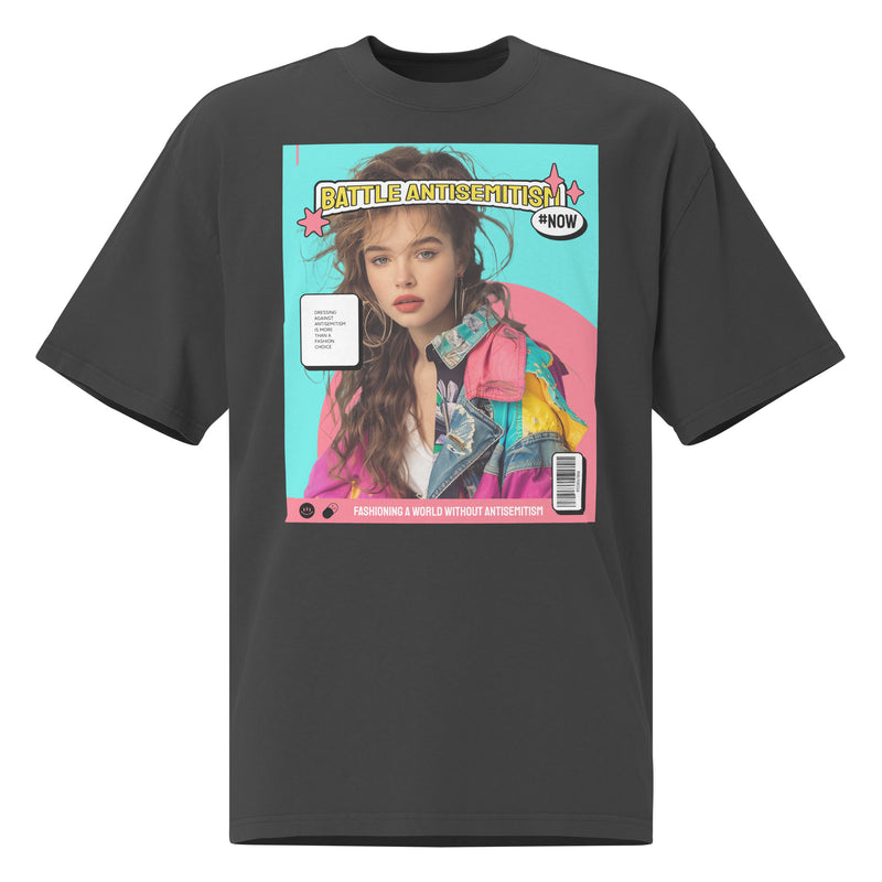 80's Fashion Trend | Battle Antisemitism  | Unisex Oversized Faded T-Shirt