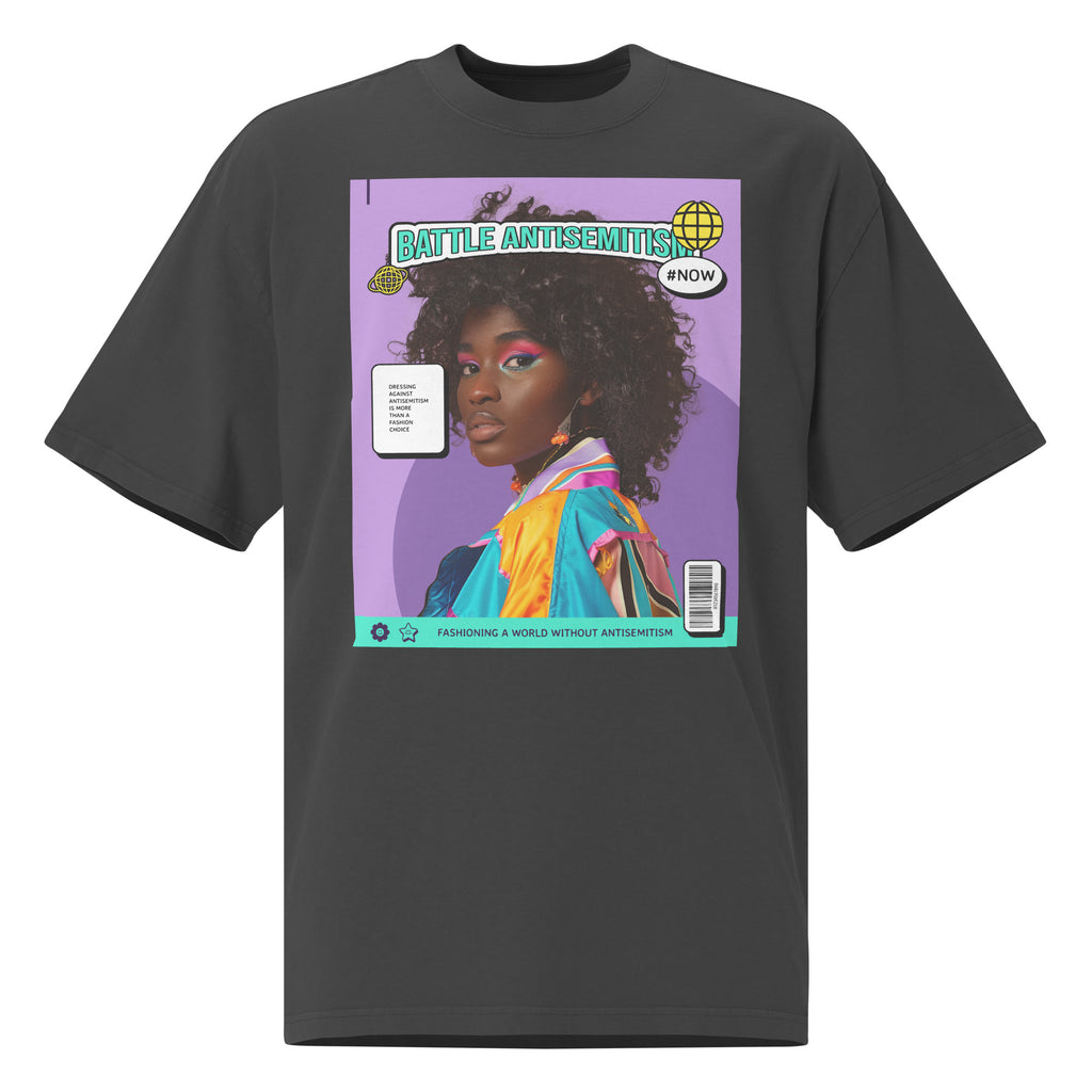 80's Fashion Trend | Battle Antisemitism  | Unisex Oversized Faded T-Shirt