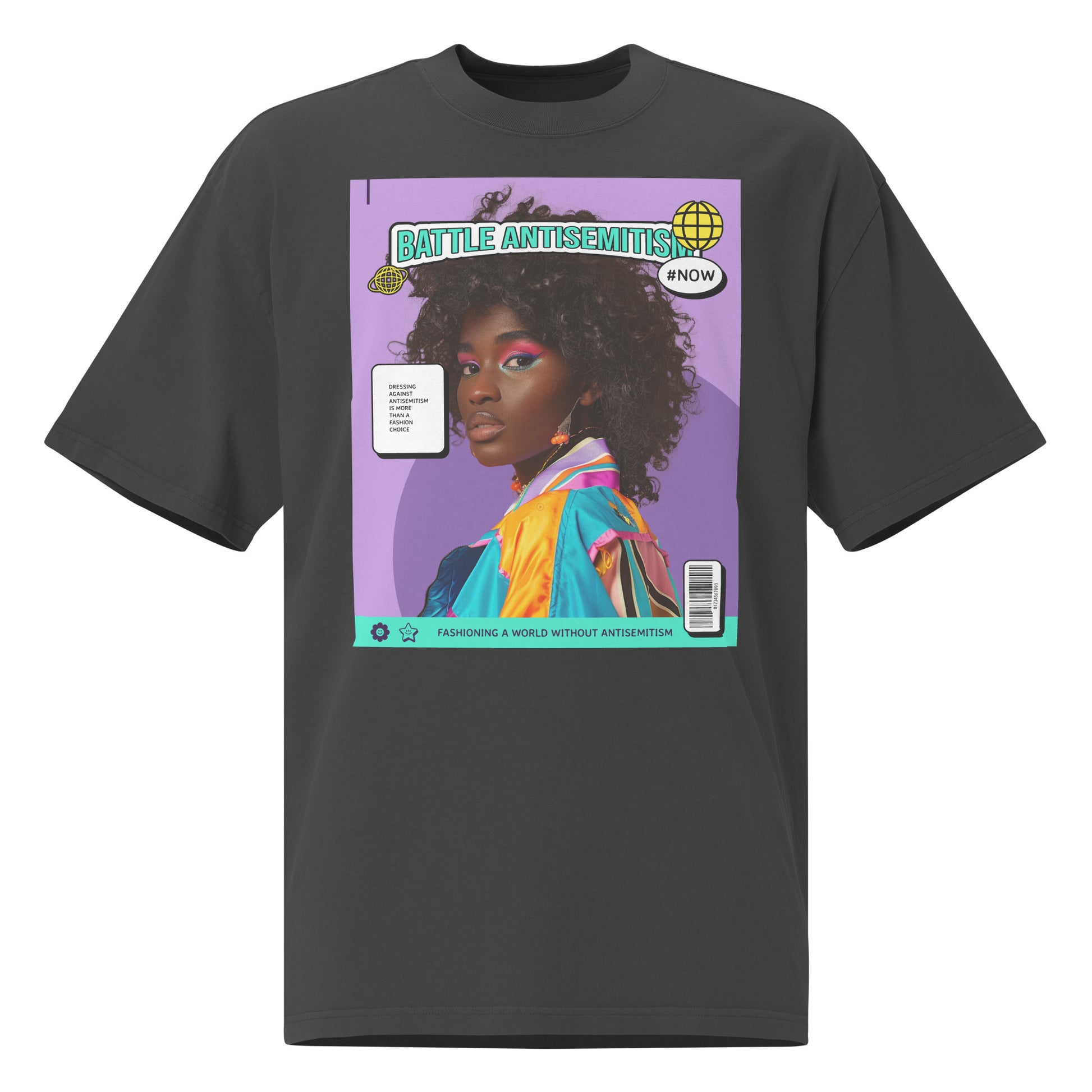 80's Fashion Trend | Battle Antisemitism  | Unisex Oversized Faded T-Shirt
