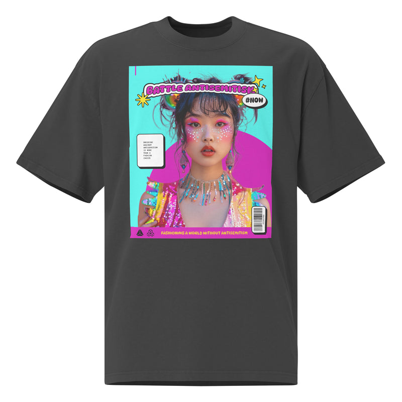 80's Fashion Trend | Battle Antisemitism  | Unisex Oversized Faded T-Shirt