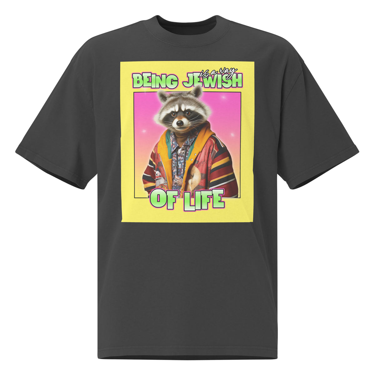 Mr Racoon | Unisex Oversized Faded T-Shirt Jouparty