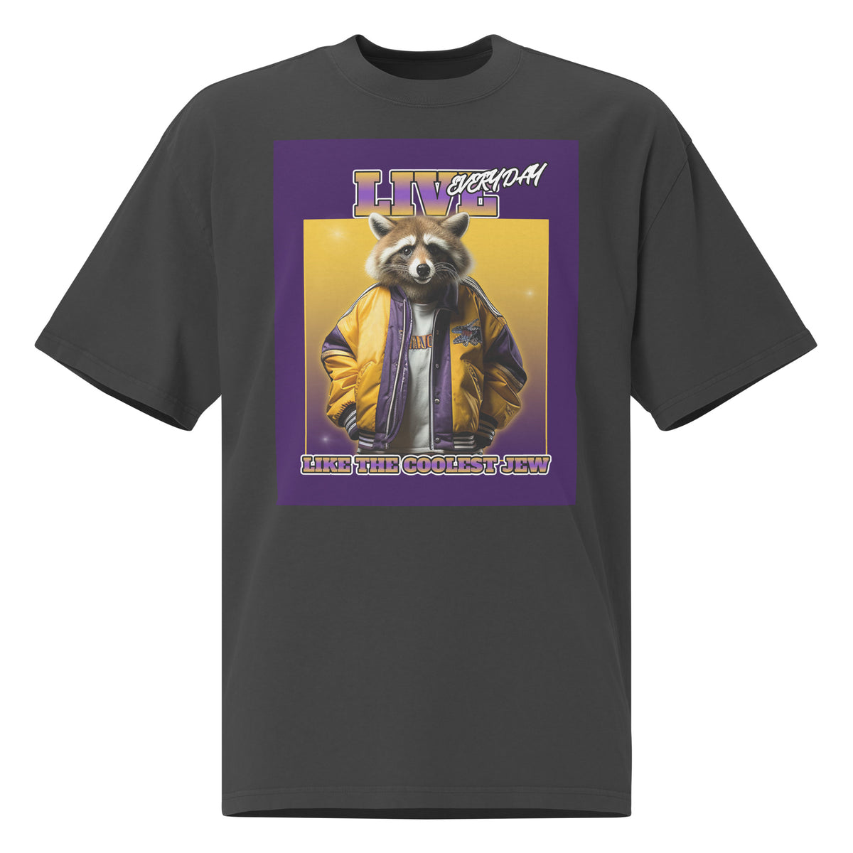 Mr Racoon | Unisex Oversized Faded T-Shirt Jouparty