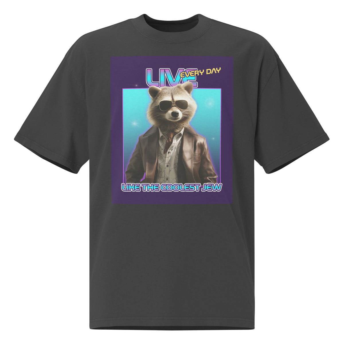 Mr Racoon | Unisex Oversized Faded T-Shirt Jouparty